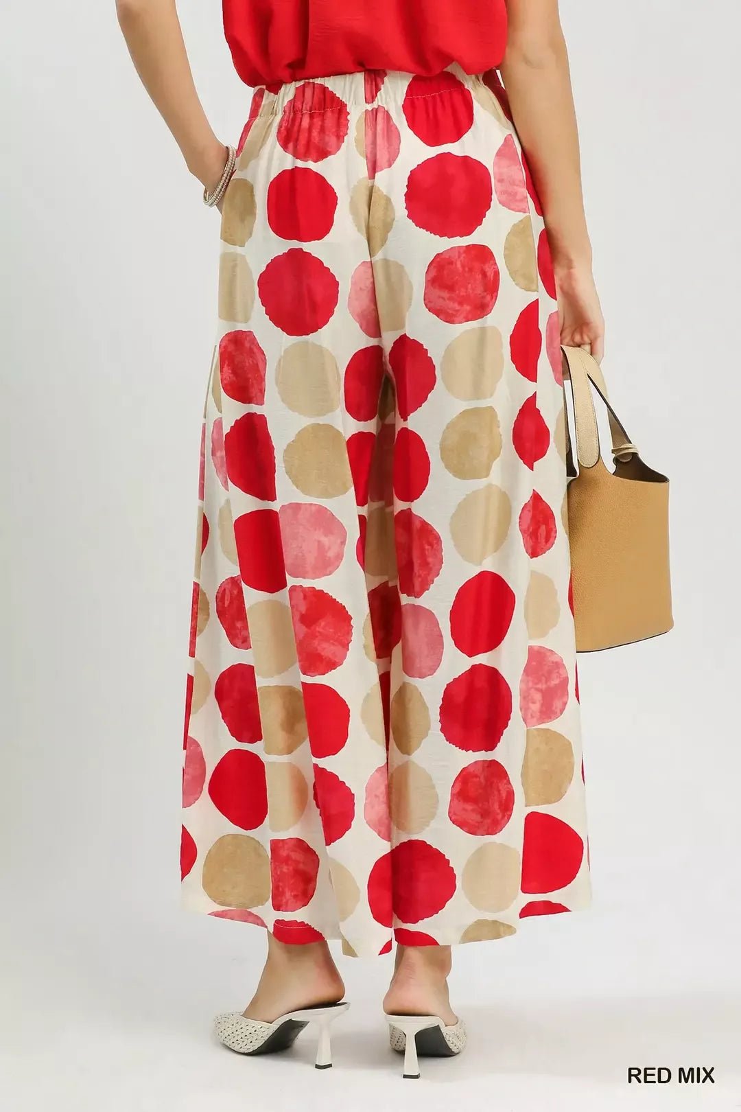 Umgee Dot Print Wide Leg Pants - Bitsy Gypsy Boutique