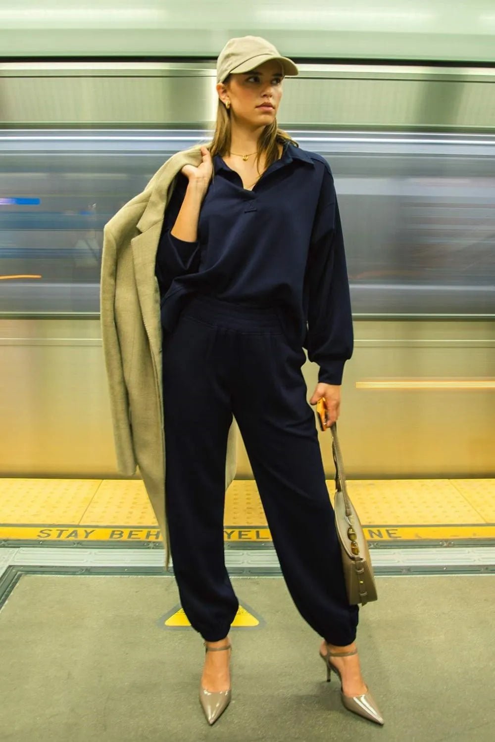 Umgee Drawstring Jogger Pants with Front Seam Detail - Bitsy Gypsy Boutique