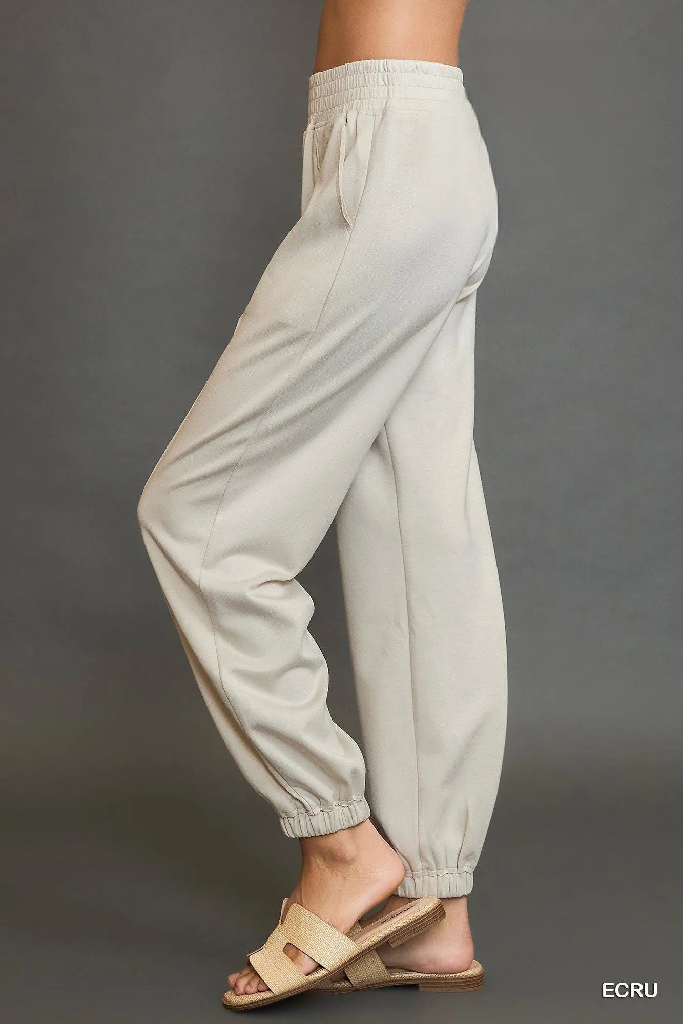 Umgee Drawstring Jogger Pants with Front Seam Detail - Bitsy Gypsy Boutique