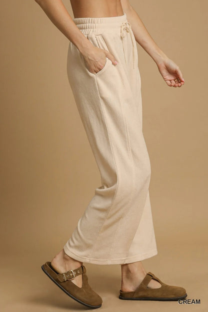 Umgee Drawstring Wide Leg Pants - Bitsy Gypsy Boutique