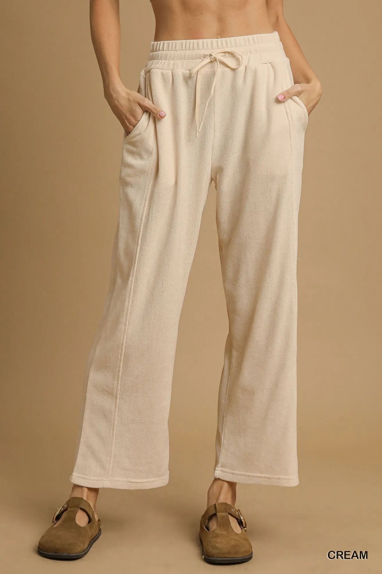 Umgee Drawstring Wide Leg Pants - Bitsy Gypsy Boutique