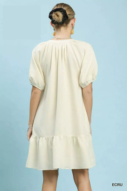 Umgee Embroidered Floral Babydoll Dress - Bitsy Gypsy Boutique