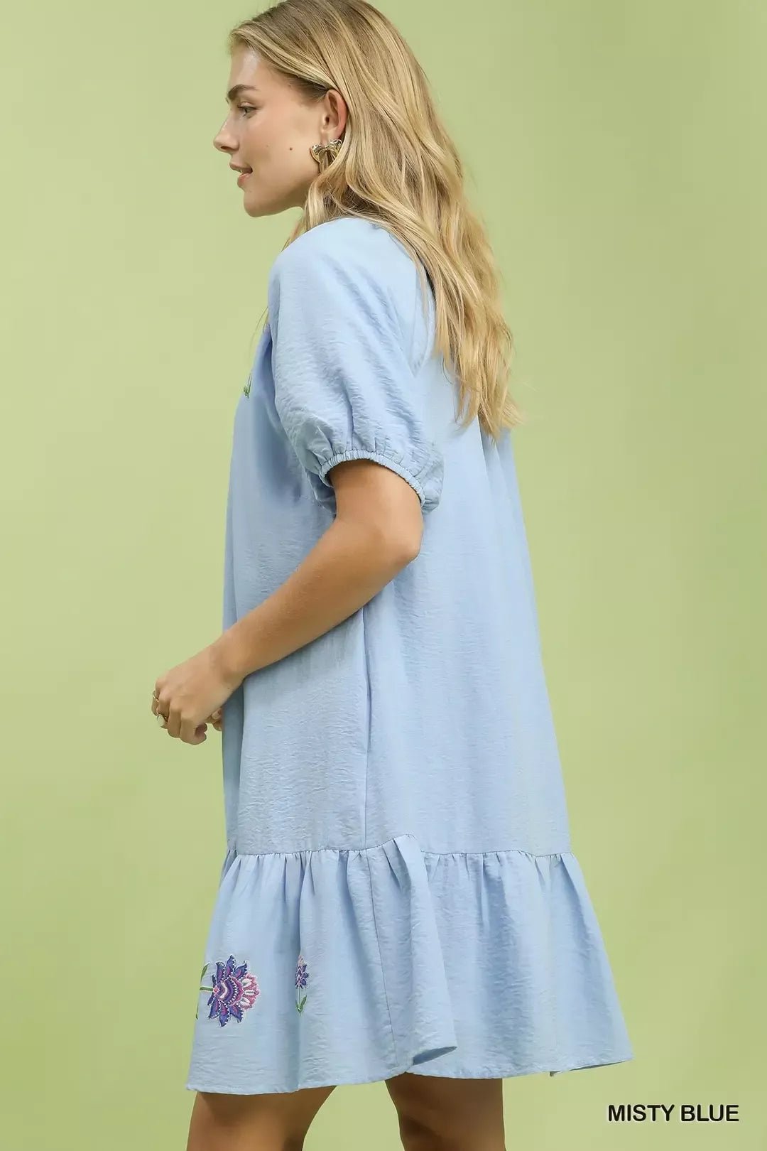 Umgee Embroidered Floral Babydoll Dress - Bitsy Gypsy Boutique
