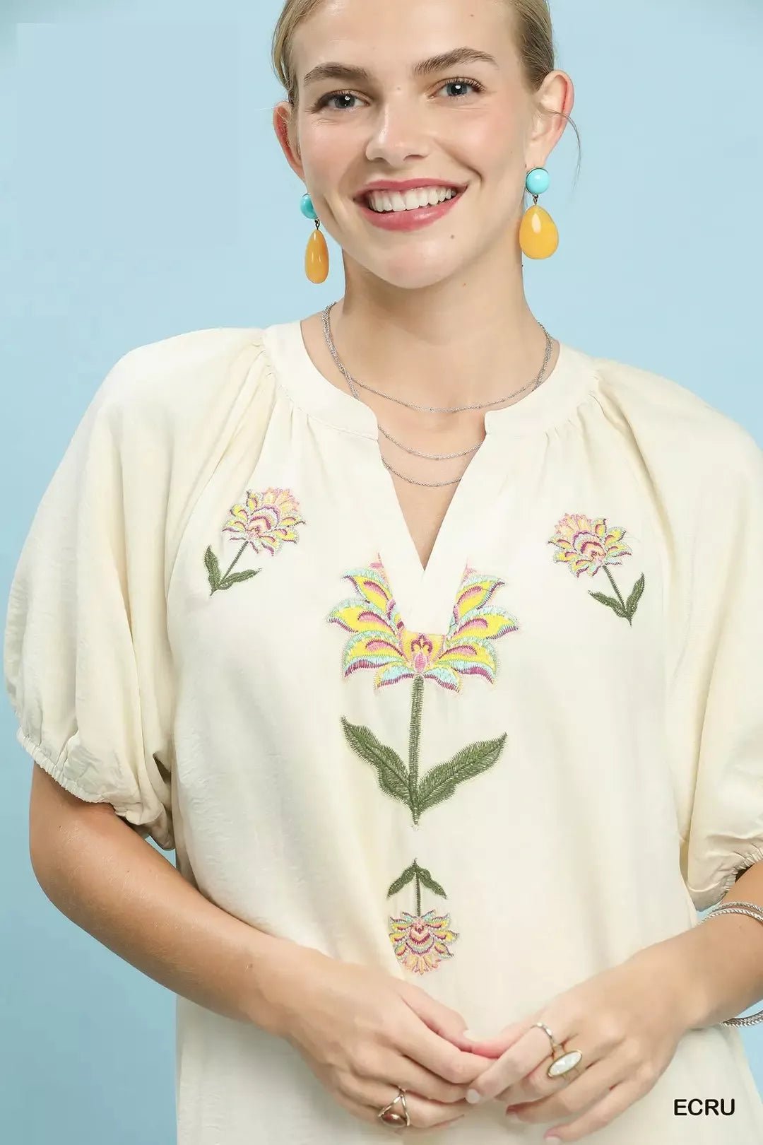 Umgee Embroidered Floral Babydoll Dress - Bitsy Gypsy Boutique