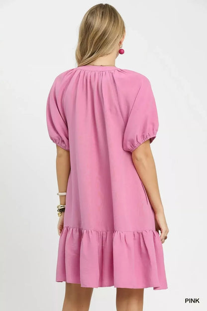 Umgee Embroidered Floral Babydoll Dress - Bitsy Gypsy Boutique