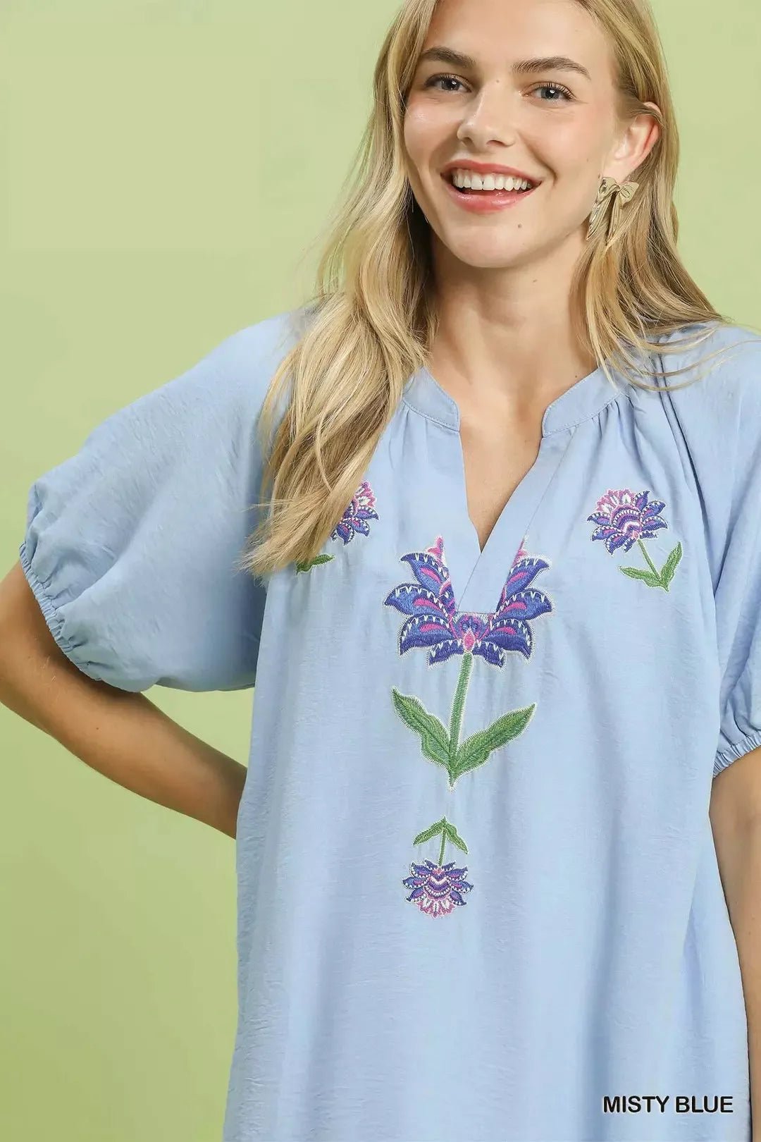 Umgee Embroidered Floral Babydoll Dress - Bitsy Gypsy Boutique