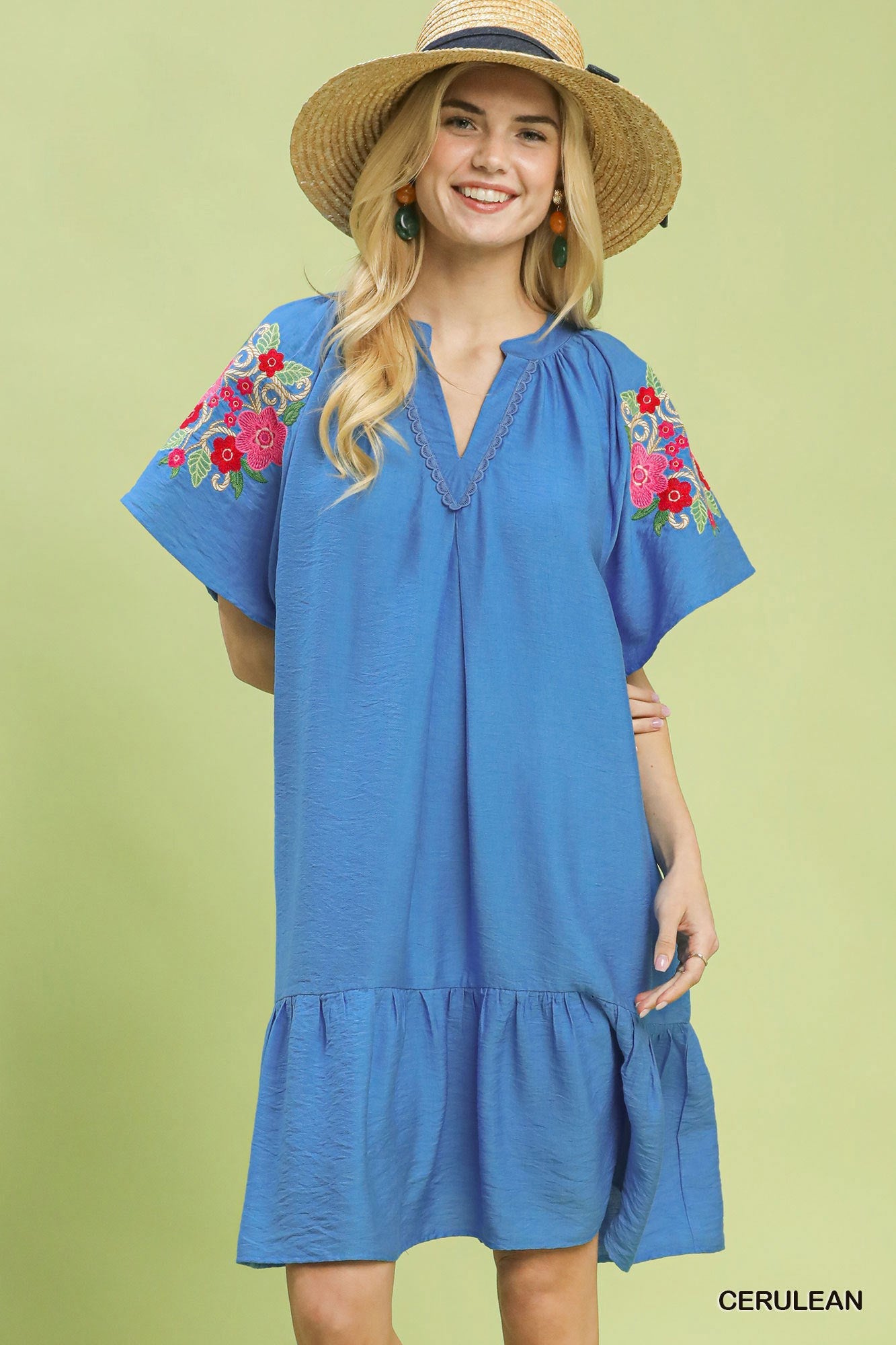 Umgee Embroidered Shoulder Dress - Bitsy Gypsy Boutique