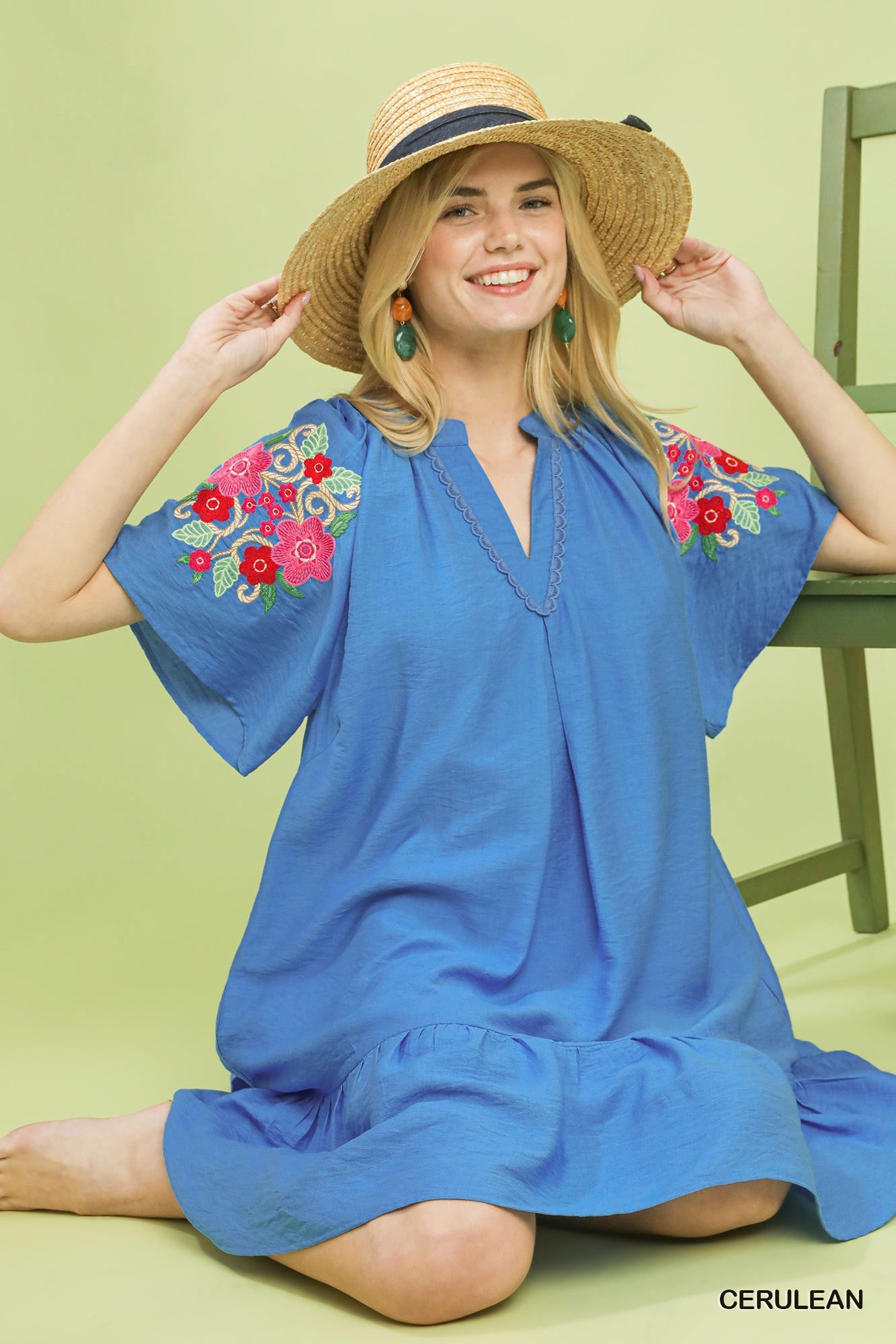 Umgee Embroidered Shoulder Dress - Bitsy Gypsy Boutique