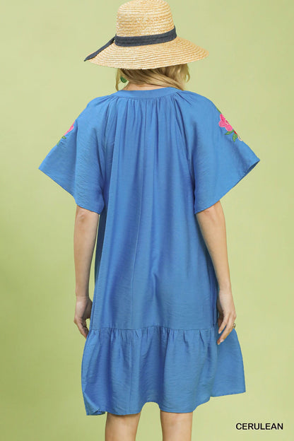 Umgee Embroidered Shoulder Dress - Bitsy Gypsy Boutique