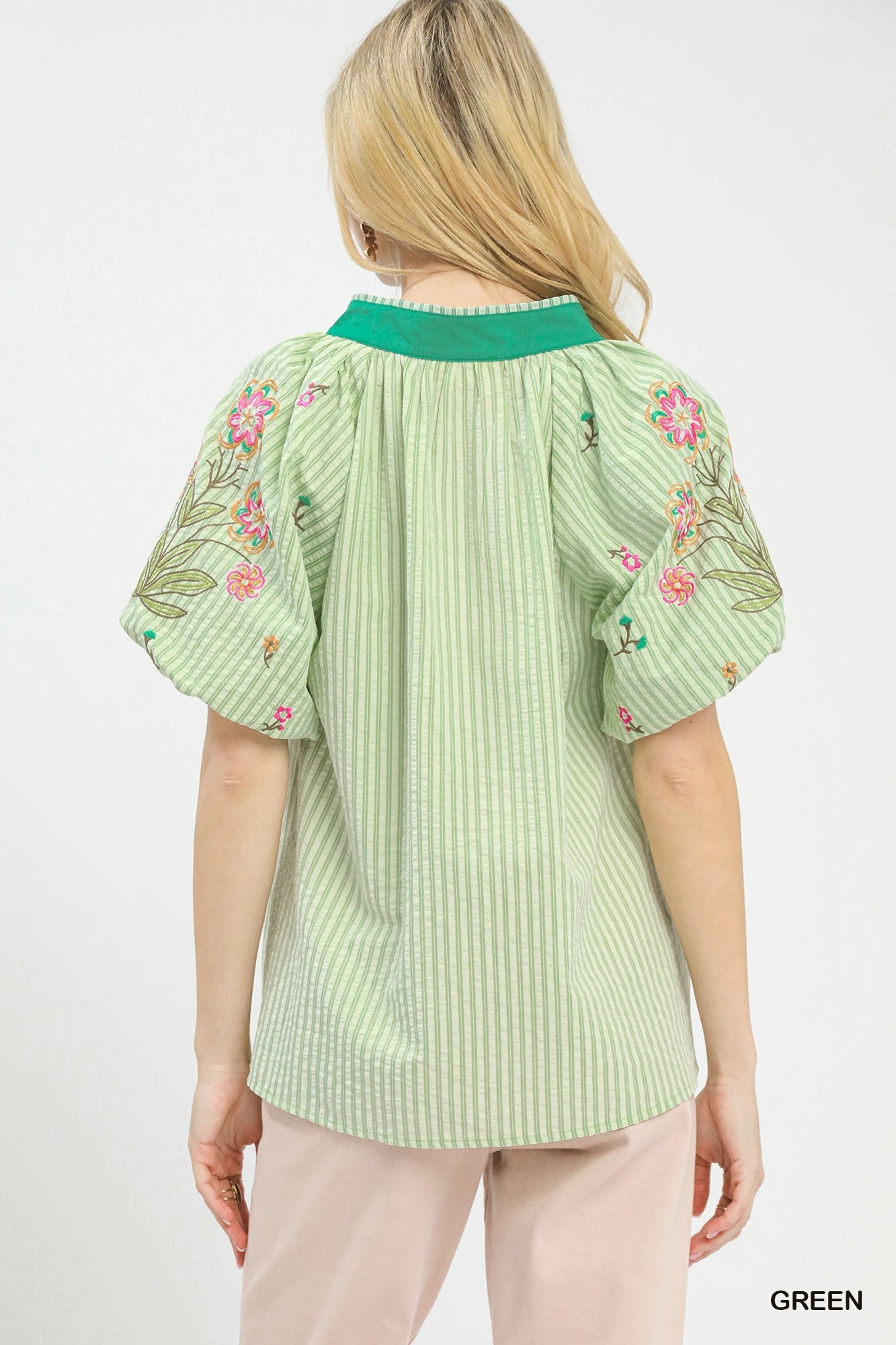 Umgee Embroidered Stripe Top - Bitsy Gypsy Boutique