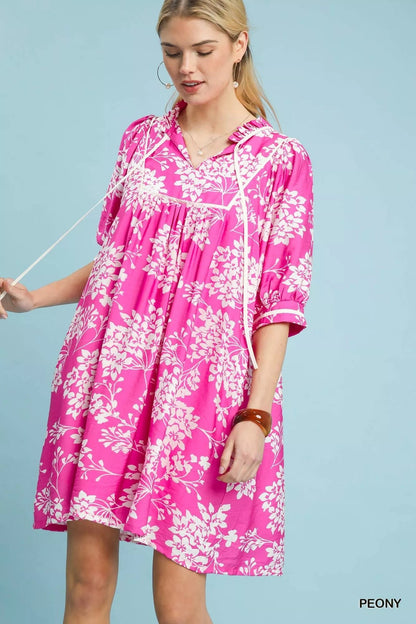 Umgee Floral Babydoll Dress with Pockets - Bitsy Gypsy Boutique