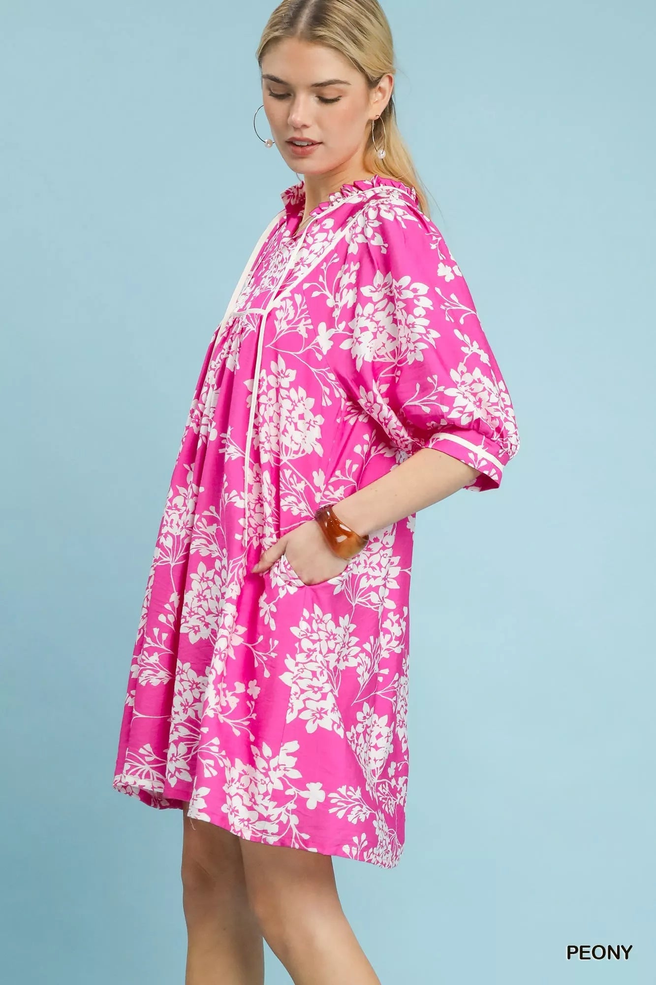 Umgee Floral Babydoll Dress with Pockets - Bitsy Gypsy Boutique