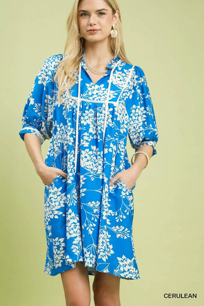 Umgee Floral Babydoll Dress with Pockets - Bitsy Gypsy Boutique