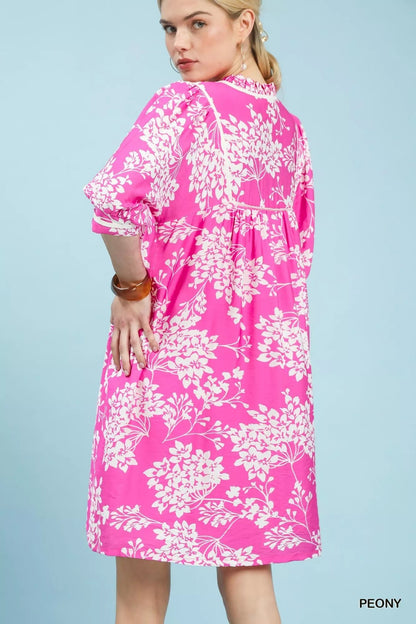 Umgee Floral Babydoll Dress with Pockets - Bitsy Gypsy Boutique