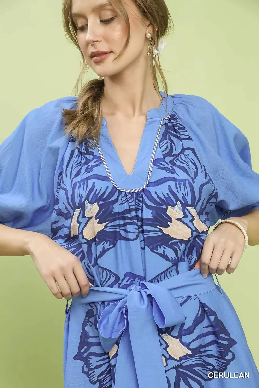 Umgee Floral Belted Midi Dress - Bitsy Gypsy Boutique