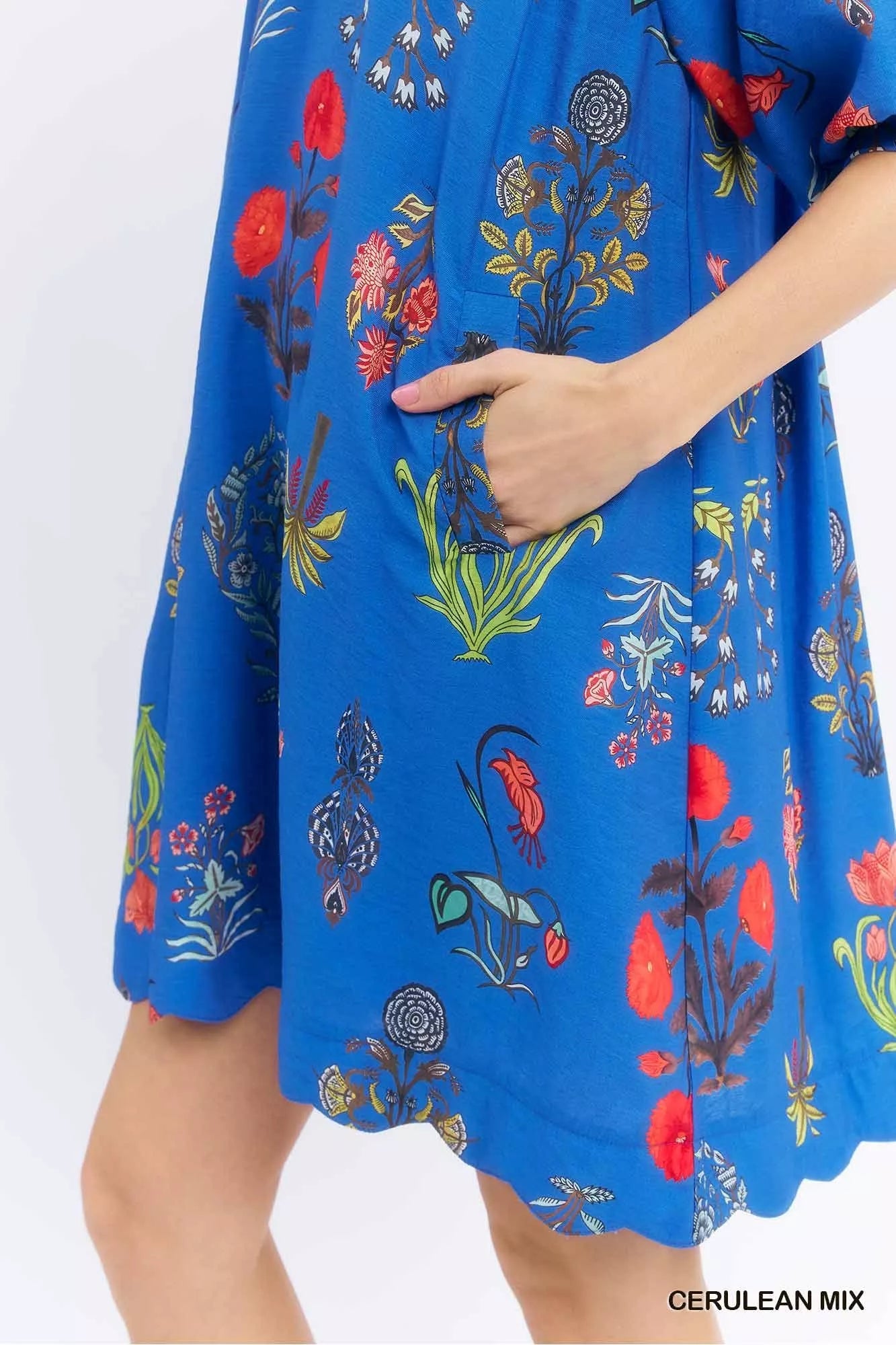 Umgee Floral Encyclopedia Print Mini Dress - Bitsy Gypsy Boutique
