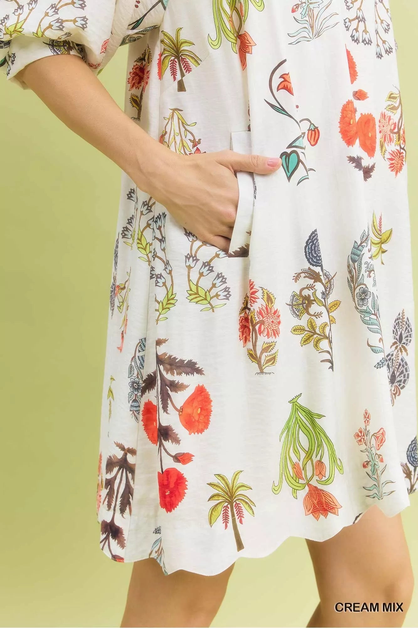 Umgee Floral Encyclopedia Print Mini Dress - Bitsy Gypsy Boutique