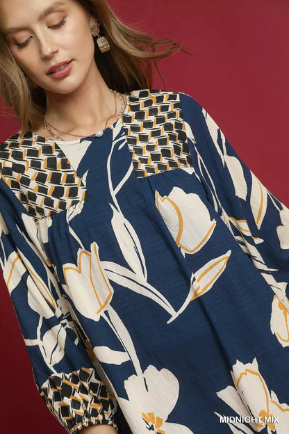 Umgee Floral High - Low Babydoll Dress - Bitsy Gypsy Boutique