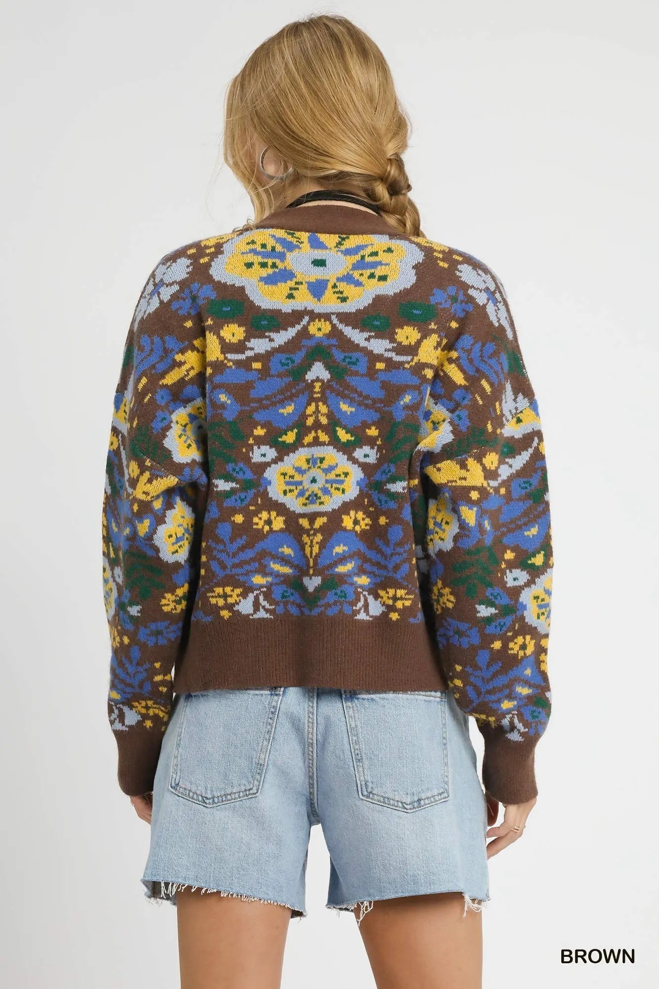 Umgee Floral Knit Button - Up Cardigan - Bitsy Gypsy Boutique