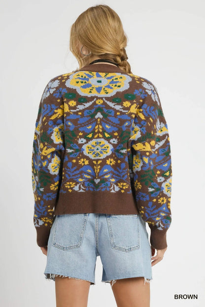 Umgee Floral Knit Button - Up Cardigan - Bitsy Gypsy Boutique