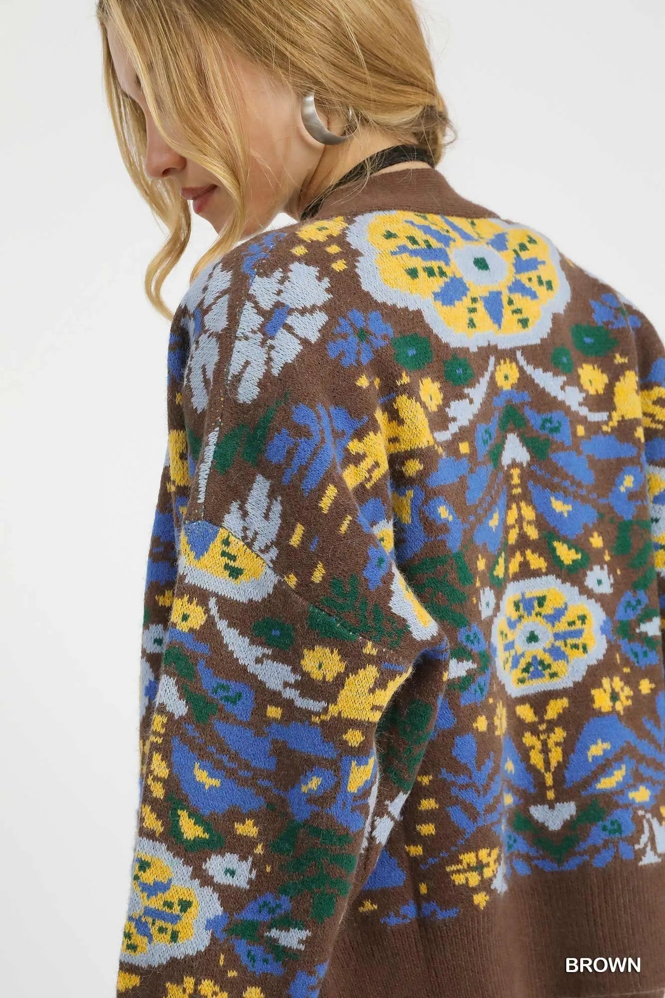 Umgee Floral Knit Button - Up Cardigan - Bitsy Gypsy Boutique