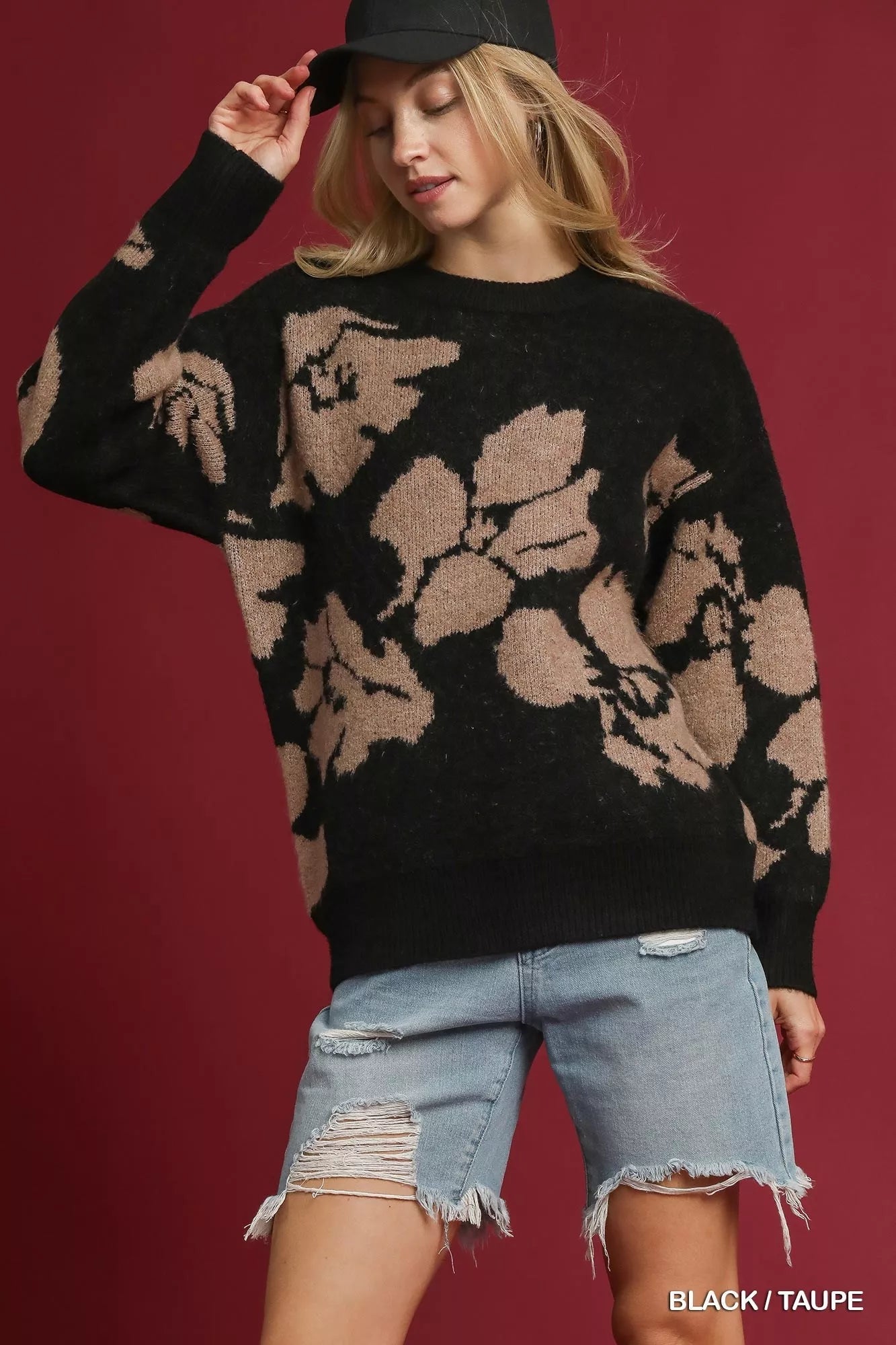 Umgee Floral Long Sleeve Sweater - Bitsy Gypsy Boutique