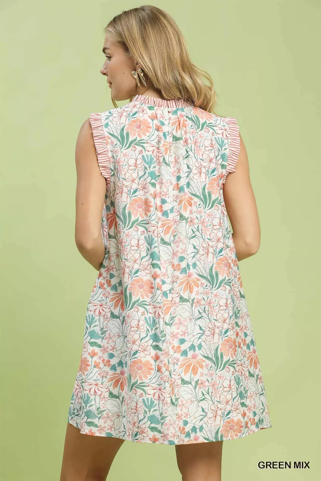 Umgee Floral Print Babydoll Dress - Bitsy Gypsy Boutique