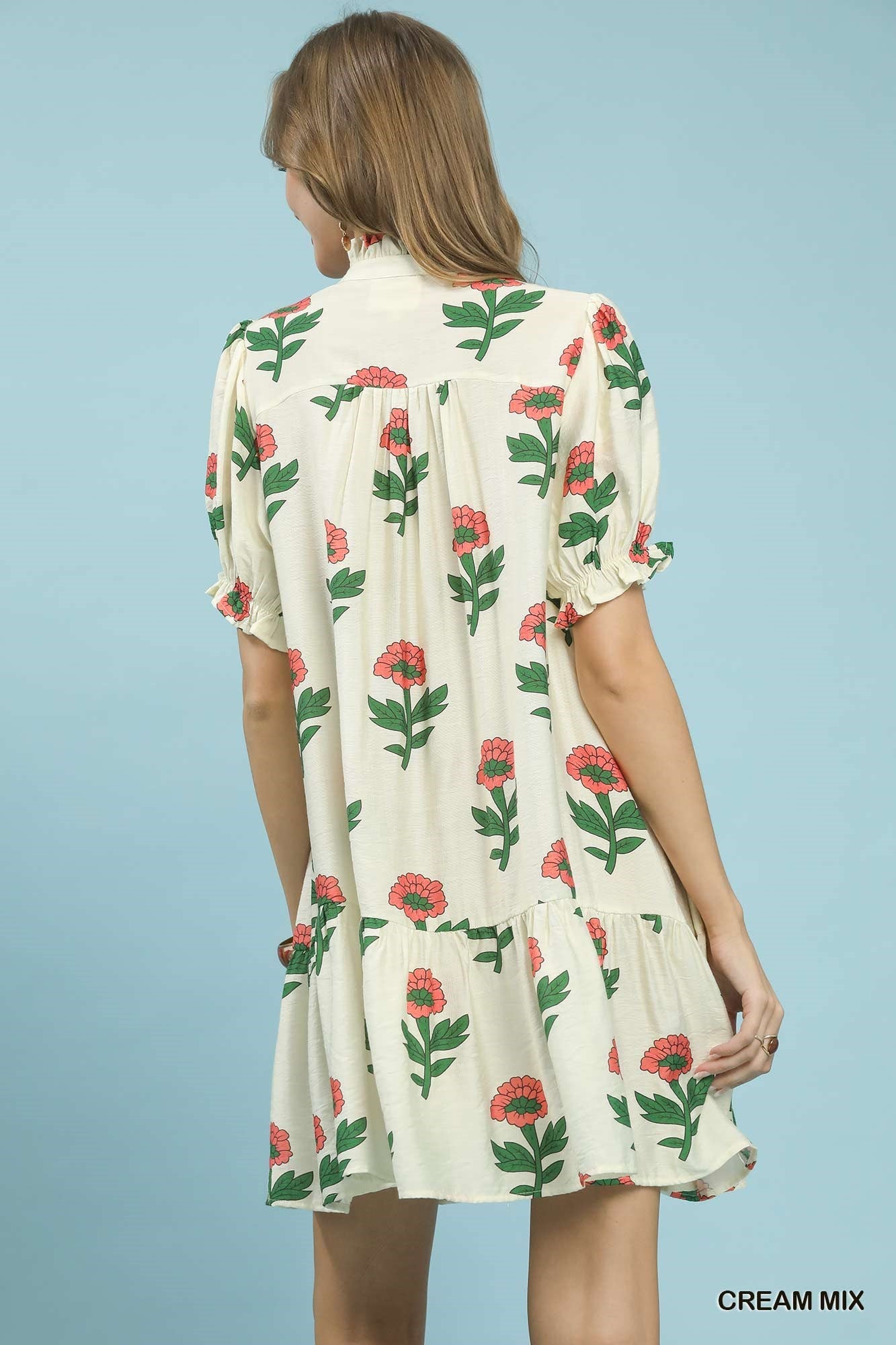 Umgee Floral Print Babydoll Dress - Bitsy Gypsy Boutique