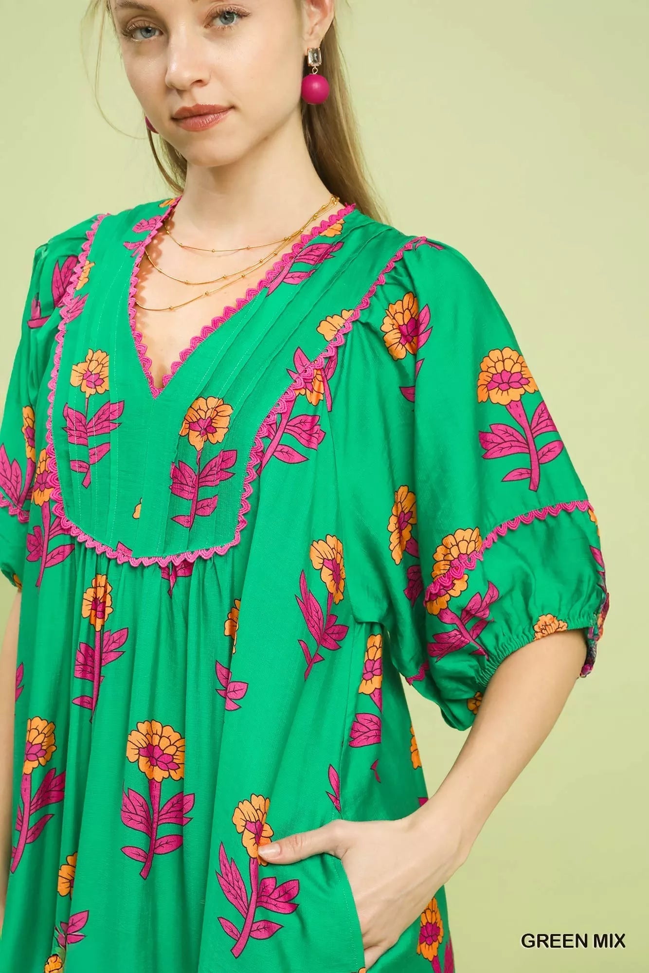 Umgee Floral Print Midi Dress - Bitsy Gypsy Boutique