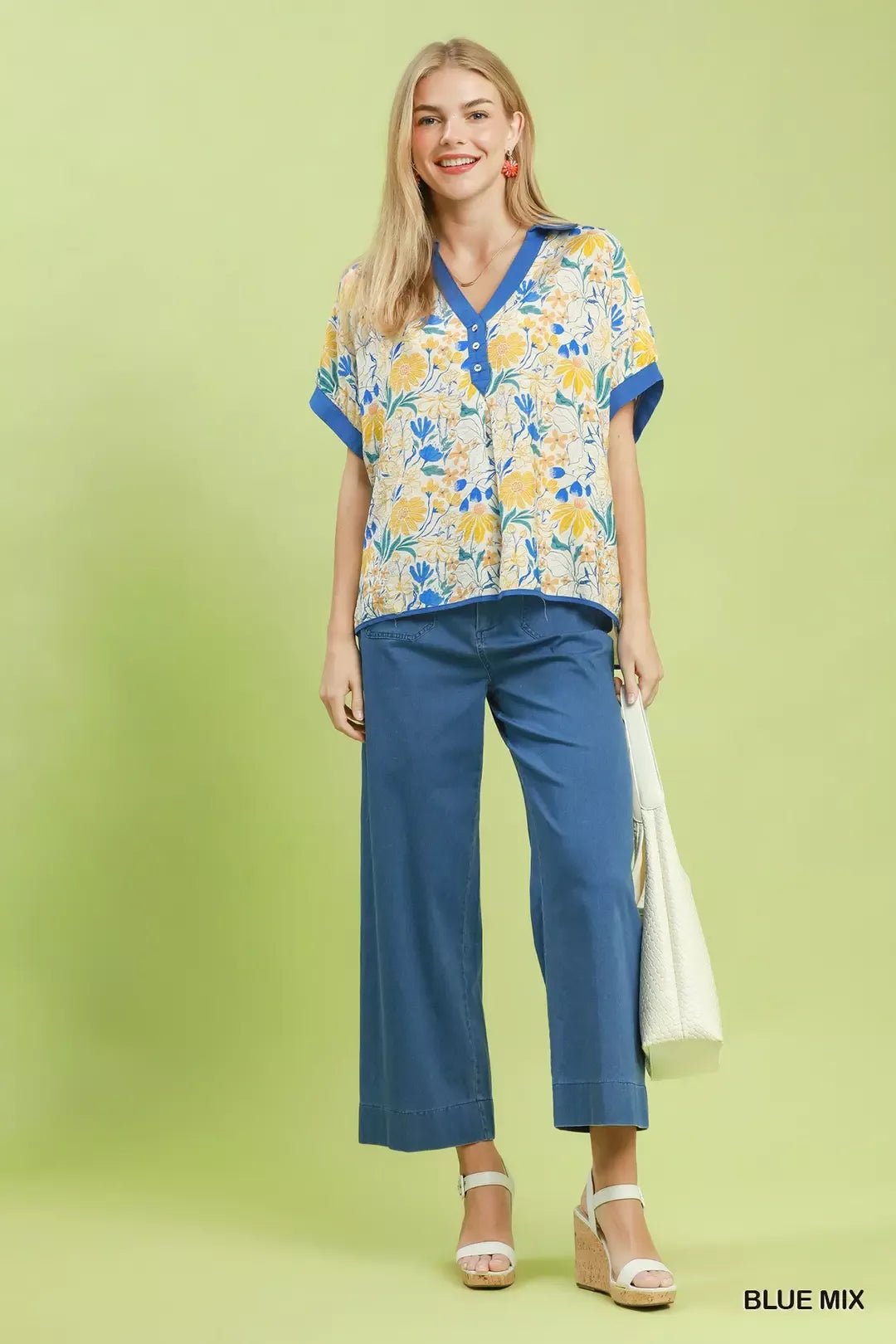 Umgee Floral Print Oversized Top - Bitsy Gypsy Boutique