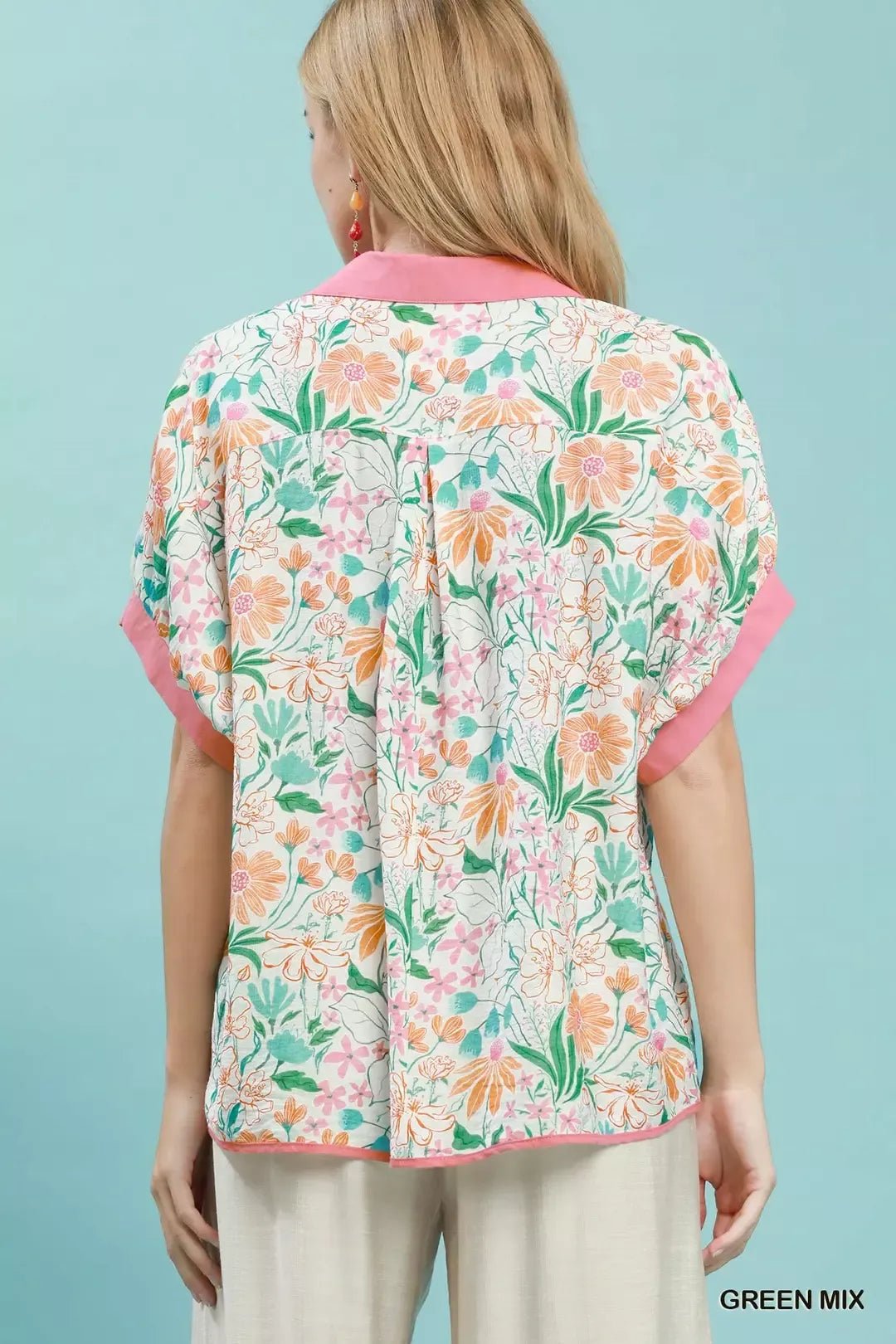 Umgee Floral Print Oversized Top - Bitsy Gypsy Boutique
