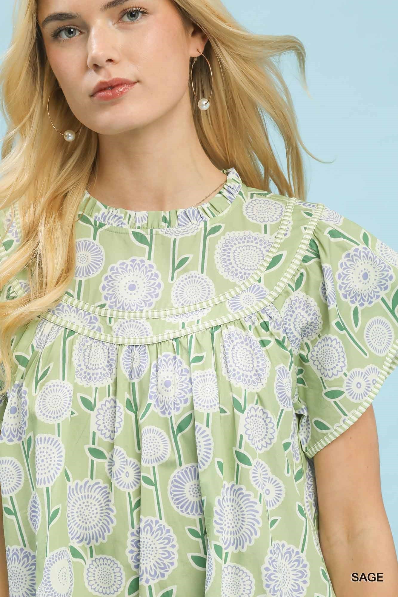 Umgee Floral Print Tiered Babydoll Dress - Bitsy Gypsy Boutique