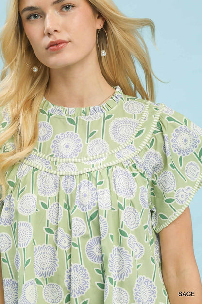 Umgee Floral Print Tiered Babydoll Dress - Bitsy Gypsy Boutique