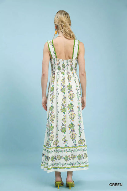 Umgee Floral Print Tiered Midi Dress - Bitsy Gypsy Boutique