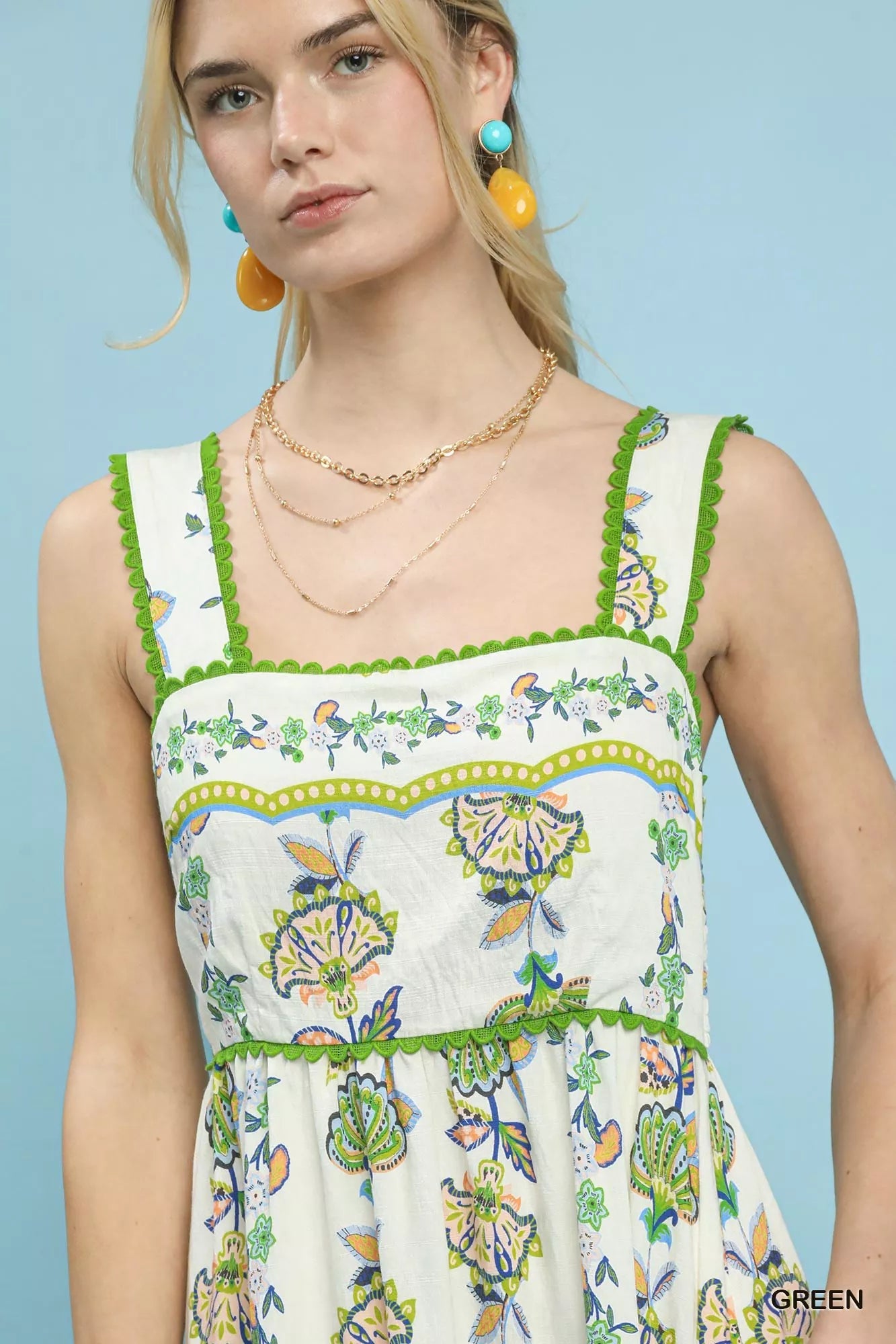 Umgee Floral Print Tiered Midi Dress - Bitsy Gypsy Boutique