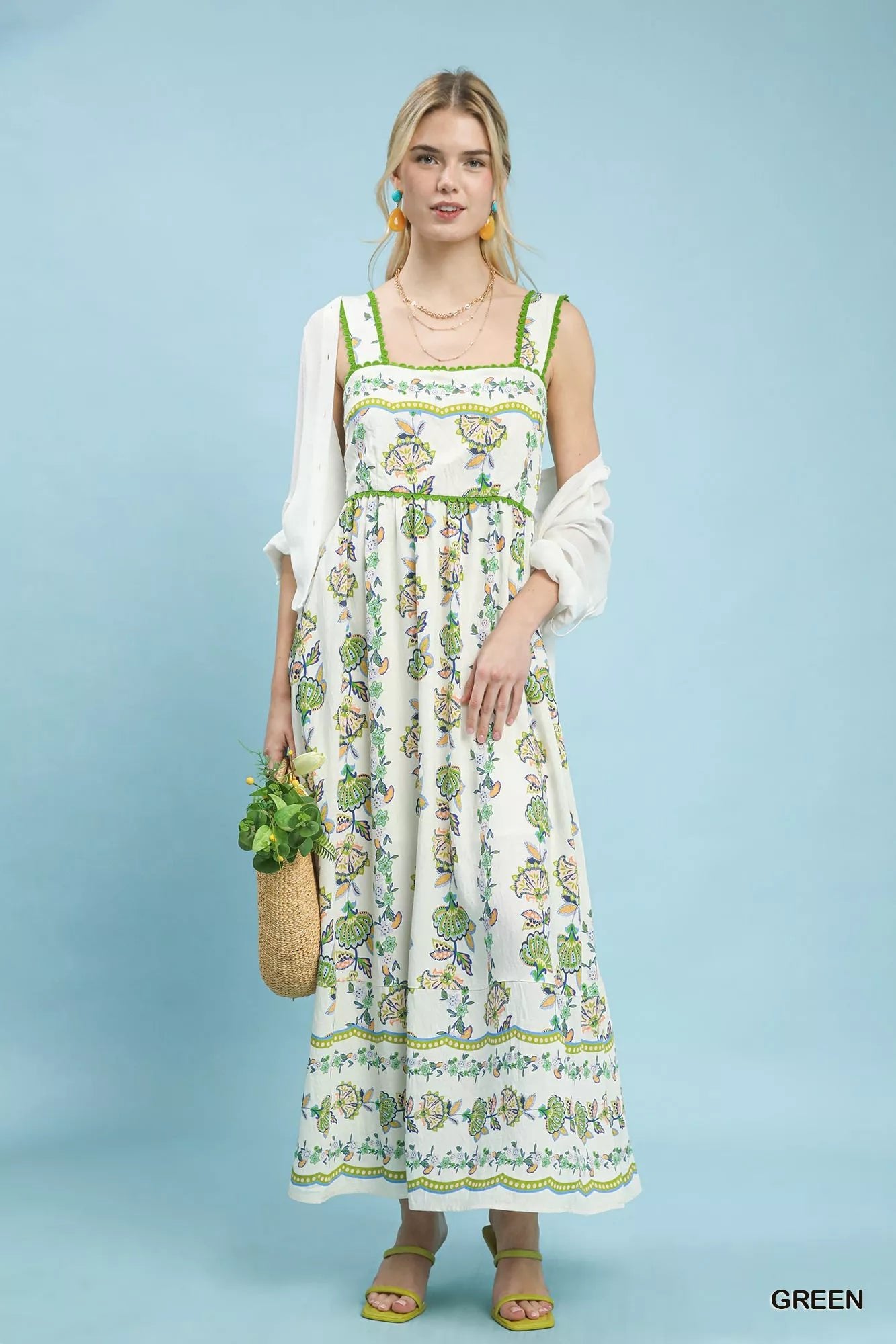 Umgee Floral Print Tiered Midi Dress - Bitsy Gypsy Boutique