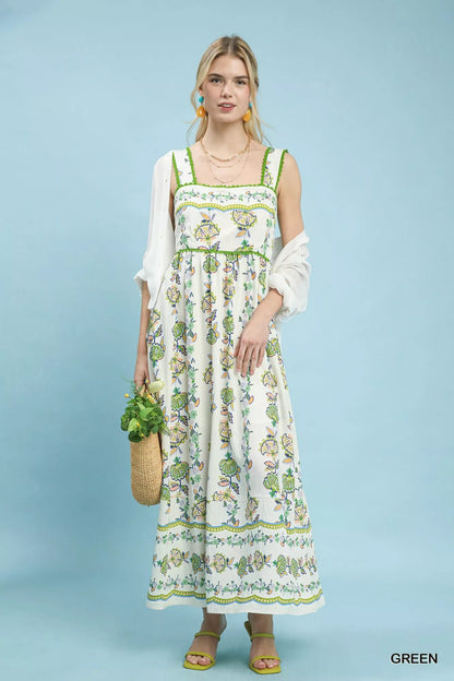 Umgee Floral Print Tiered Midi Dress - Bitsy Gypsy Boutique