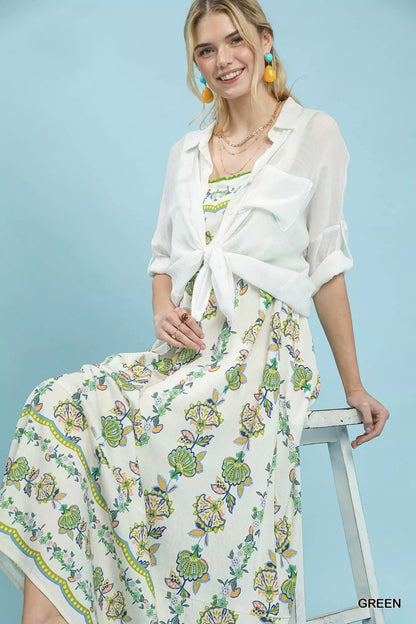 Umgee Floral Print Tiered Midi Dress - Bitsy Gypsy Boutique