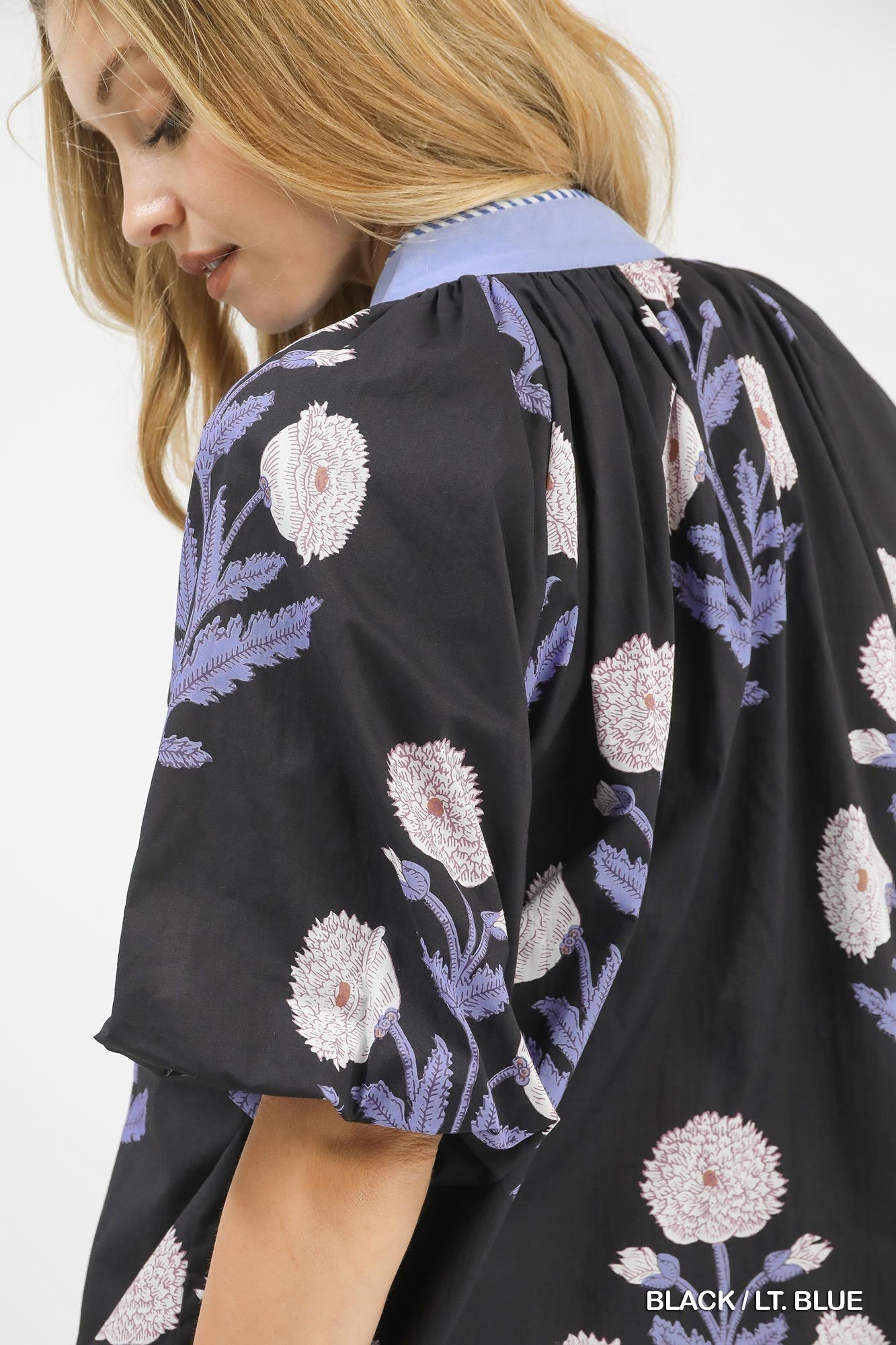 Umgee Floral Print V - Neck Top - Bitsy Gypsy Boutique