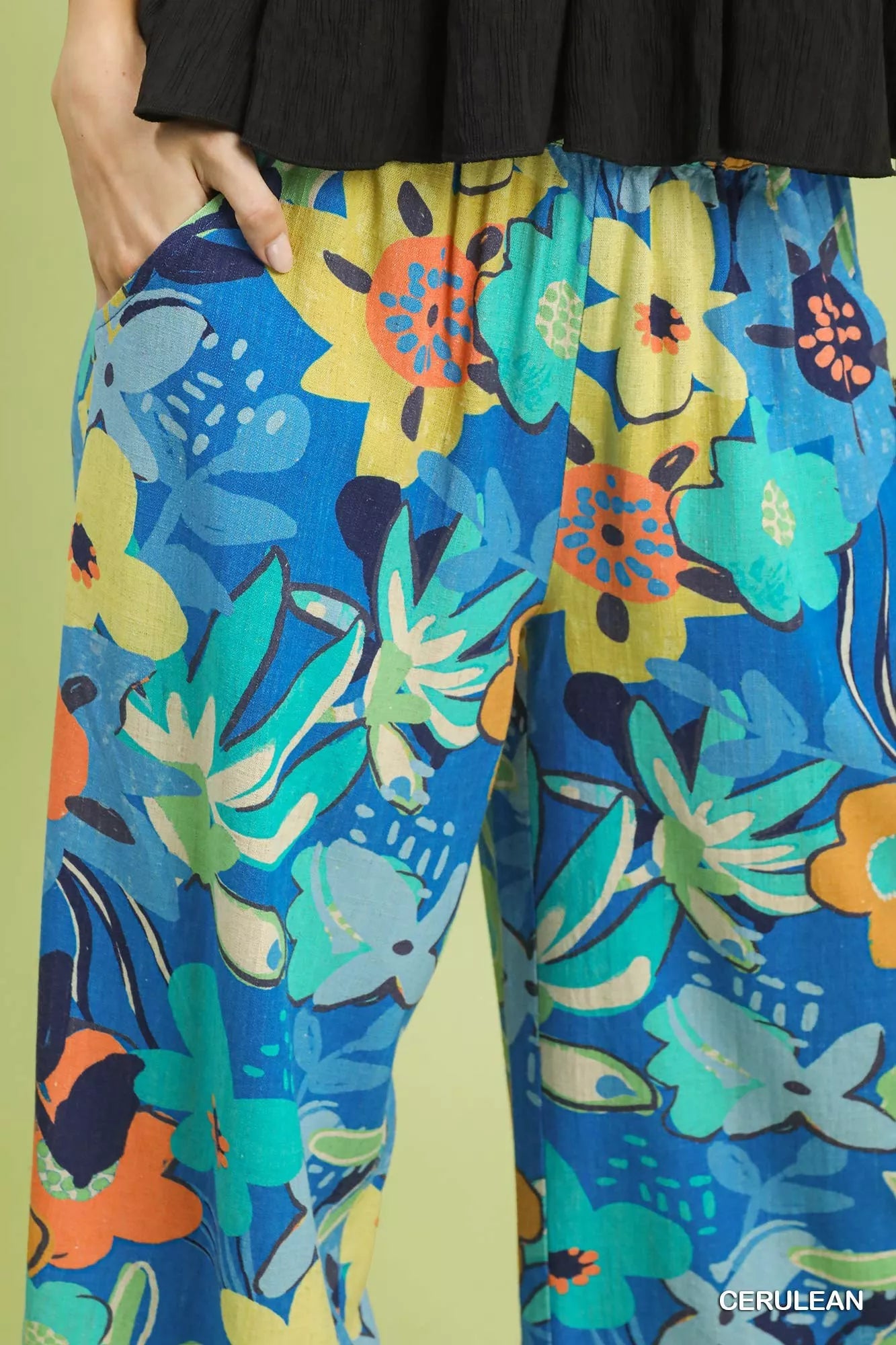 Umgee Floral Print Wide Leg Pants - Bitsy Gypsy Boutique