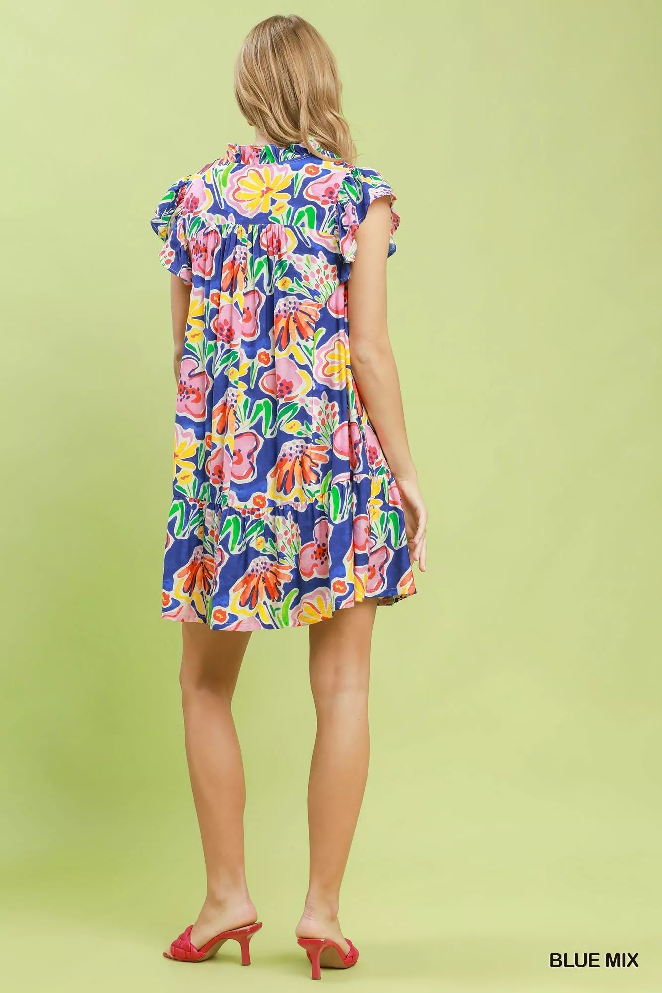 Umgee Floral Ruffle Mini Dress - Bitsy Gypsy Boutique