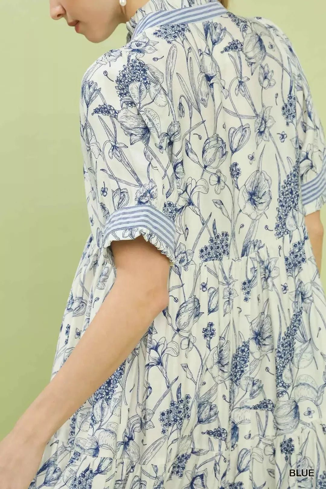 Umgee Floral Tiered Midi Dress with Ruffle Trim - Bitsy Gypsy Boutique