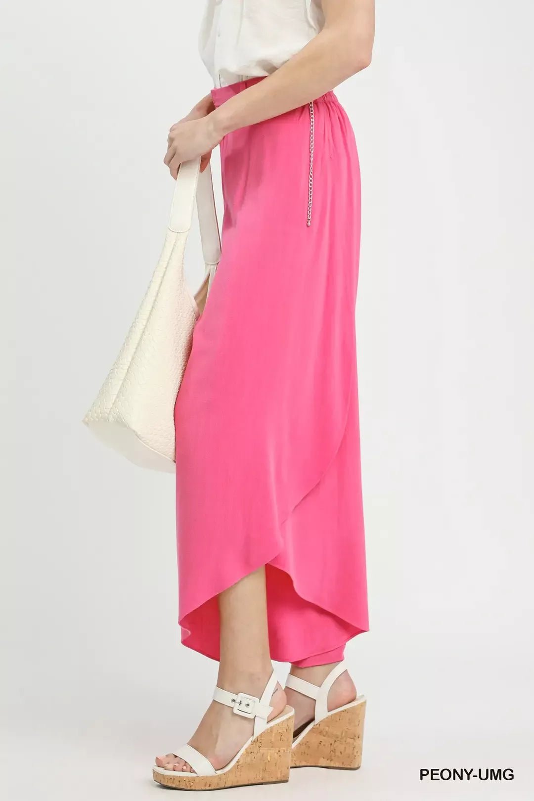 Umgee Flowy Asymmetrical Hem Wide Leg Pants - Bitsy Gypsy Boutique