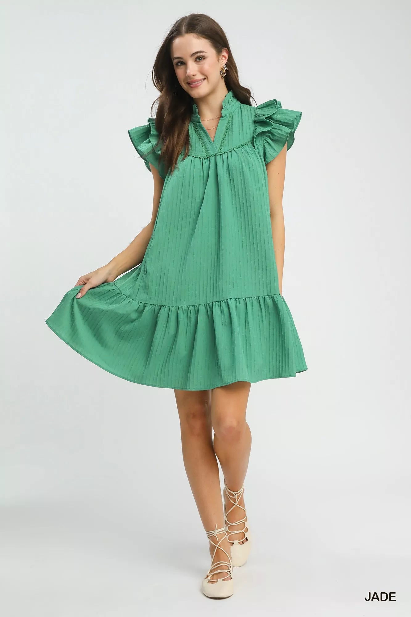 Umgee Flutter Sleeve Tiered Dress - Bitsy Gypsy Boutique