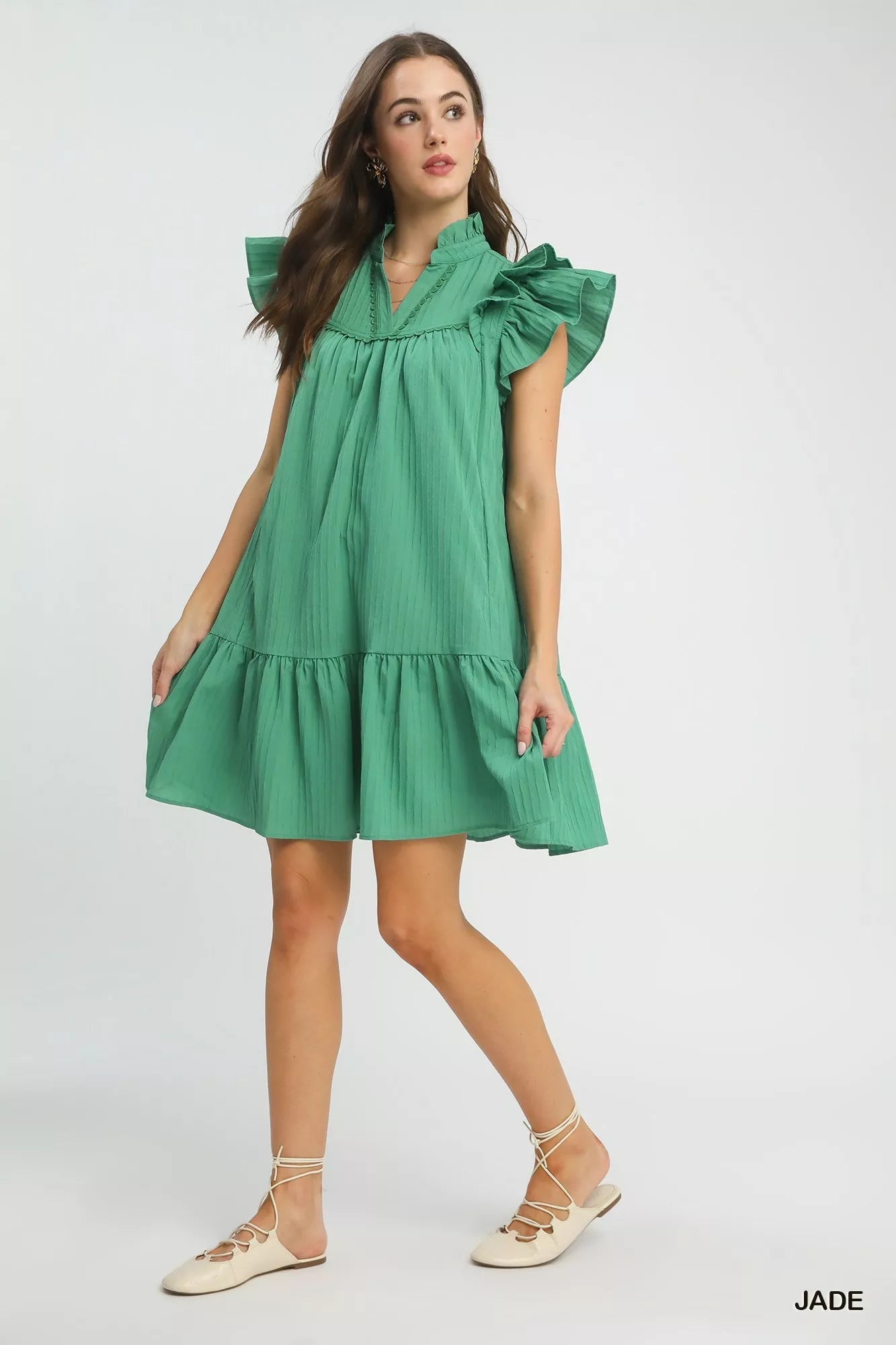 Umgee Flutter Sleeve Tiered Dress - Bitsy Gypsy Boutique