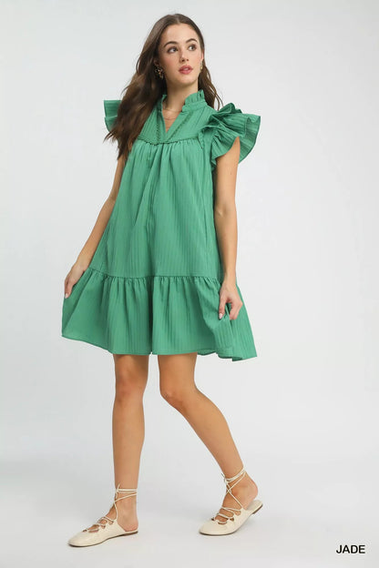 Umgee Flutter Sleeve Tiered Dress - Bitsy Gypsy Boutique