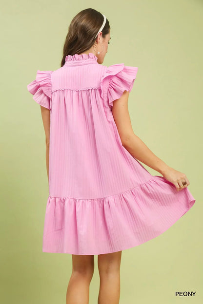 Umgee Flutter Sleeve Tiered Dress - Bitsy Gypsy Boutique