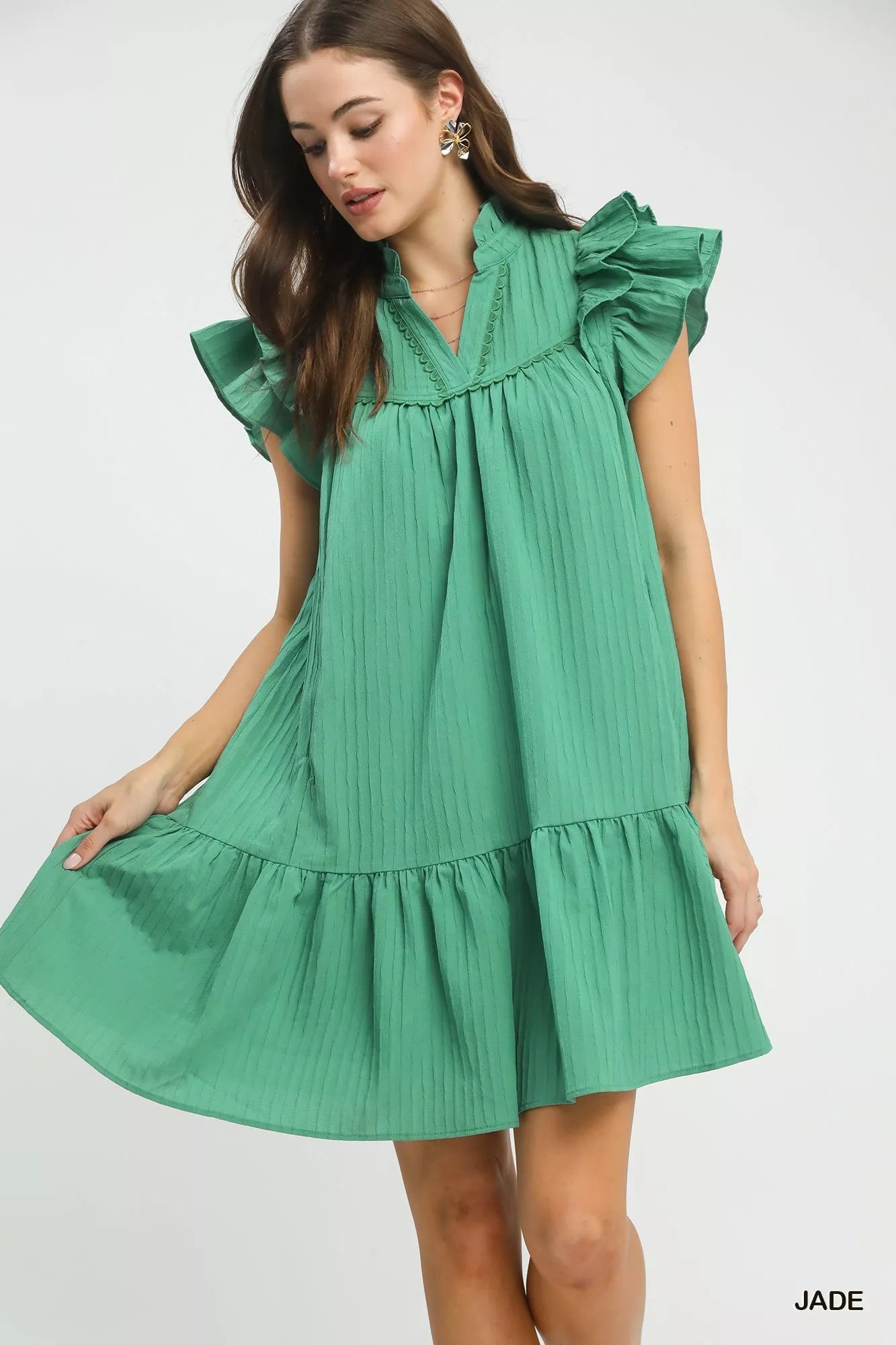 Umgee Flutter Sleeve Tiered Dress - Bitsy Gypsy Boutique