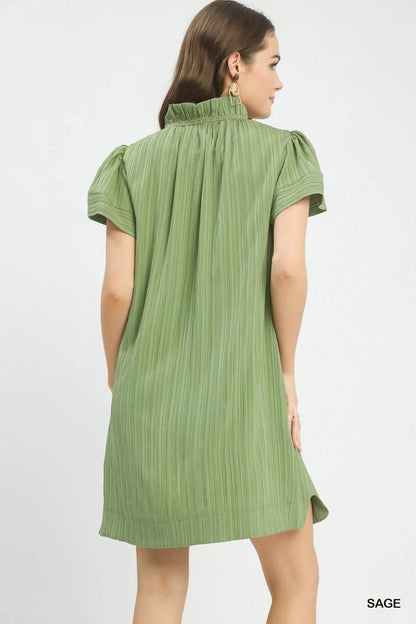 Umgee Flutter Sleeve V - Neck Shift Dress - Bitsy Gypsy Boutique