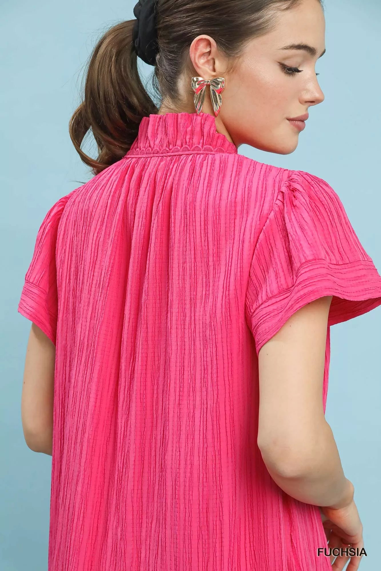 Umgee Flutter Sleeve V - Neck Shift Dress - Bitsy Gypsy Boutique